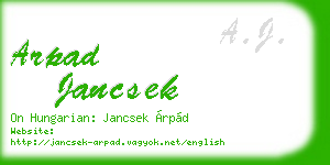 arpad jancsek business card