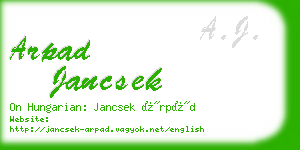 arpad jancsek business card